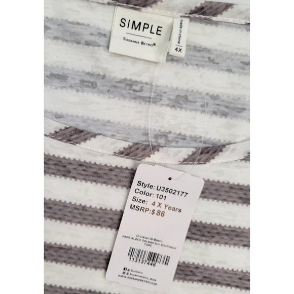 Mixed Print Striped Polka Dot Print Dolman Sleeve Retro Top Womens 4X Artsy New - Picture 3 of 12